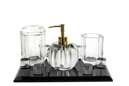 Siyah Clear 4 prc Banyo Seti 30x21cm