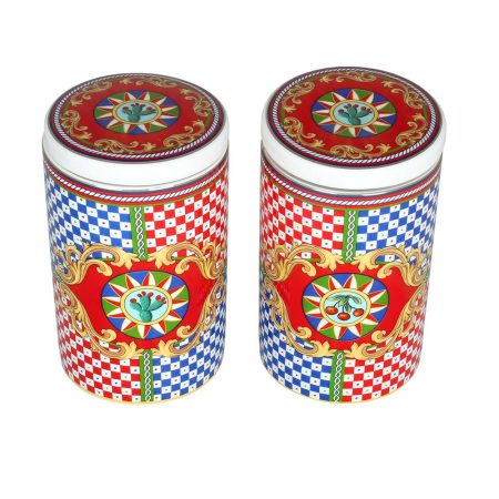 Luckyart Odessa Desenli Bone China Porselen 2 li Kavanoz Seti 750 ml